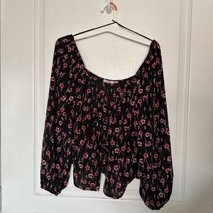 Black and Pink Floral Top